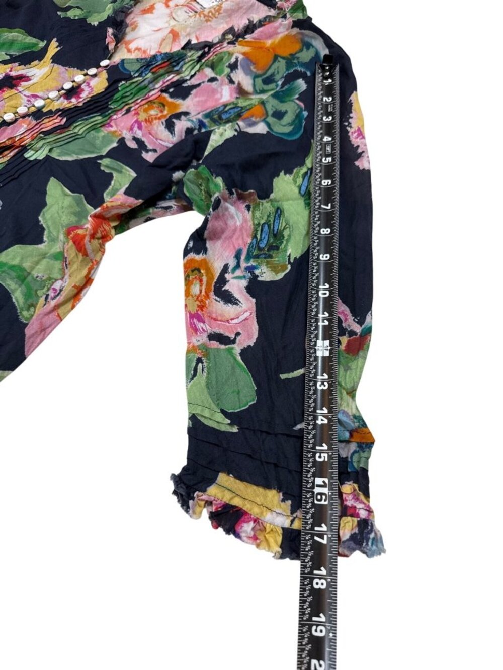 One Season Australia Floral Maxi Dress Cotton Navy L Lightweight (P1087) - Picture 3 of 7